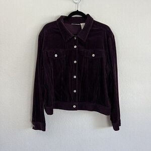 Studio Ease Vintage Women’s Plus Size 16 Eggplant Purple Corduroy Jacket Coat￼